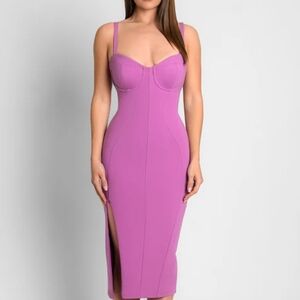 Elegant Purple Midi Dress